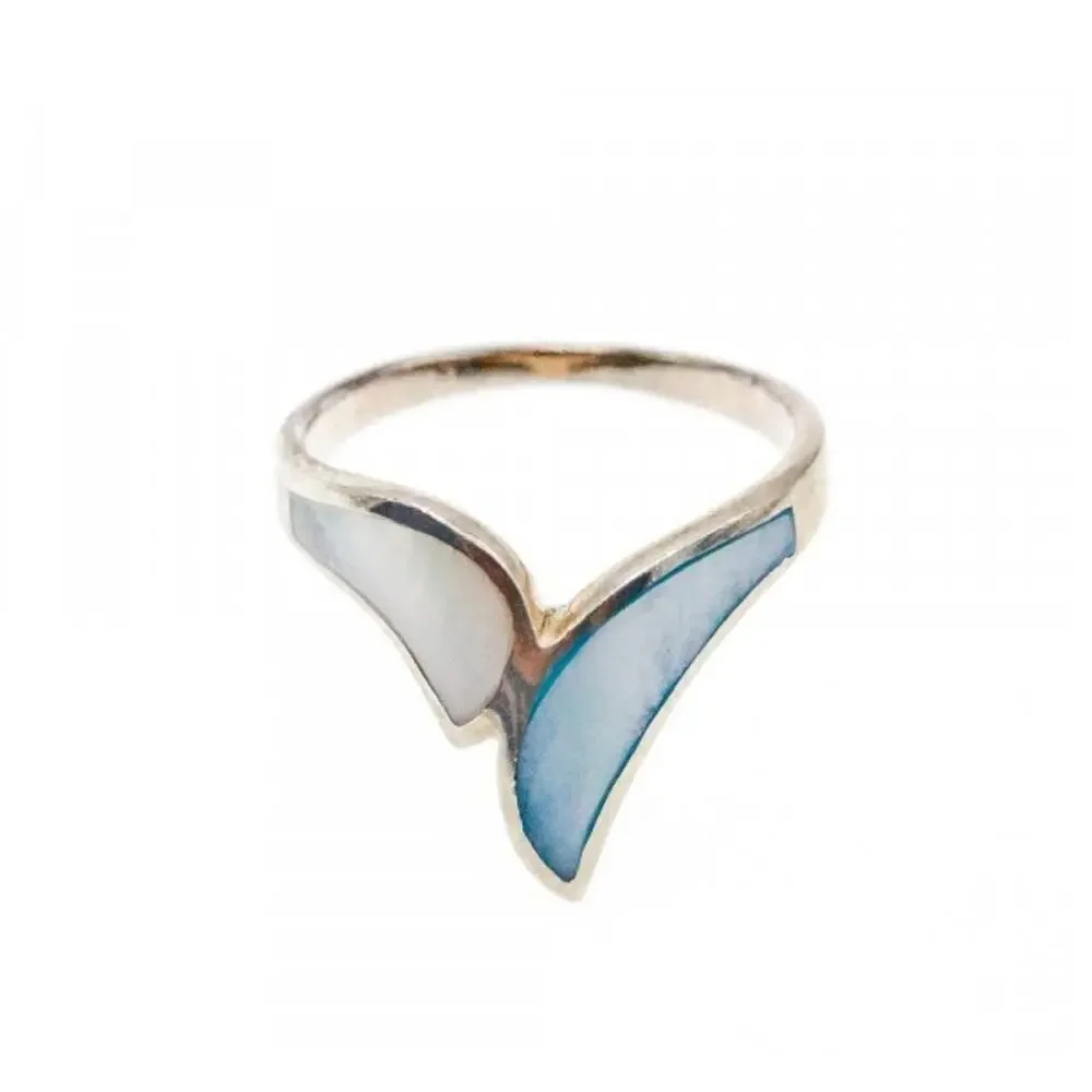 925 Sterling Silver Mother Of Pearl Ring Size 6
